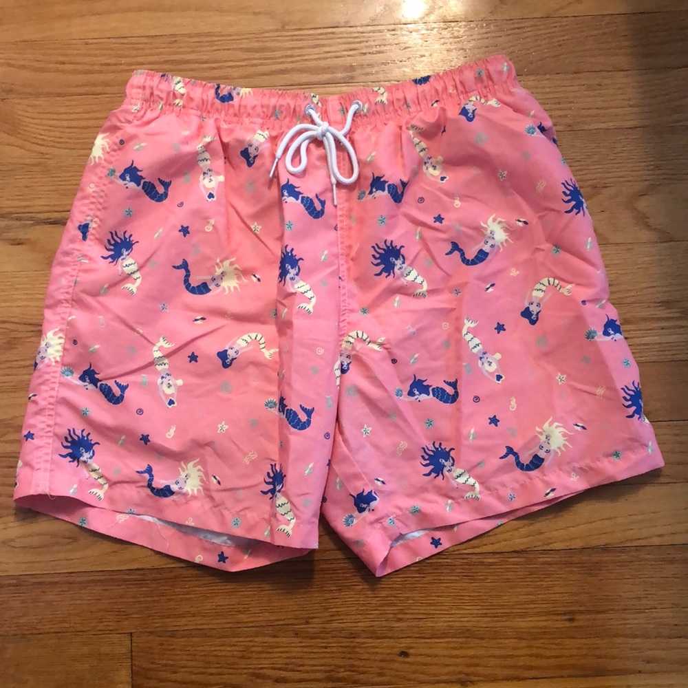 Boardies bathing suit mermaids and seahorses print